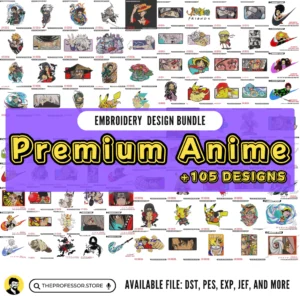 38 105 Premium Anime Embroidery Design Bundle