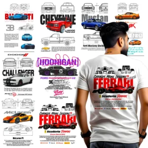 Premium Sports Car T-shirt Design Bundle - 1000+ High-Quality