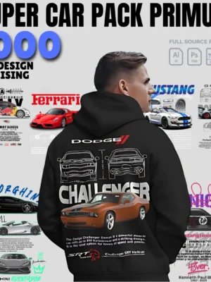 Pack primum (6) Premium Sports Car T-shirt Design Bundle - 1000+ High-Quality