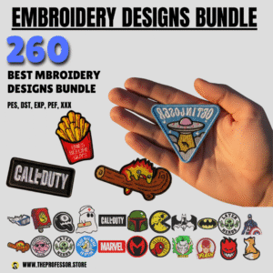 Patch Mega Bundle 260+ High-Quality Embroidery Designs | Multi-Format Digital Files for Machine Embroidery
