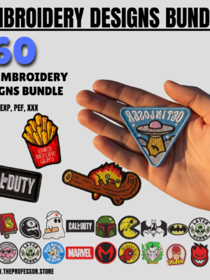 Pack primum (16) Patch Mega Bundle 260+ High-Quality Embroidery Designs | Multi-Format Digital Files for Machine Embroidery