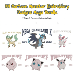 POKEMON embroidery designs (1) 101 pokemon Embroidery Designs Mega Bundle