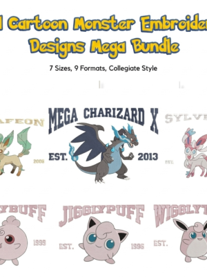101 pokemon Embroidery Designs Mega Bundle