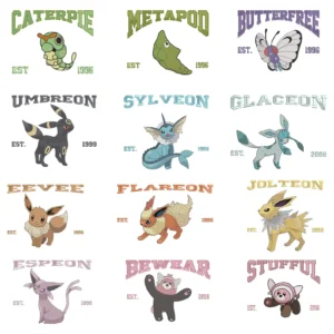 POKEMON embroidery designs (8) 101 pokemon Embroidery Designs Mega Bundle